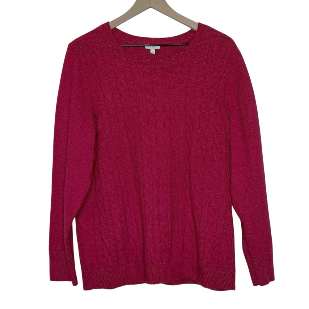 Talbots Cable Knit Pullover Sweater Red Size 2X Classic Preppy Academia